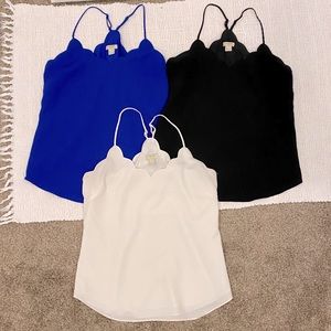 LOT OF 3 J.Crew Scallop Cami!